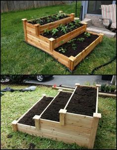 BIG WOODEN PALLET PLANTER WITH 3 STEPS