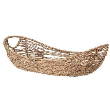 Natural seagrass basket with cut handles 