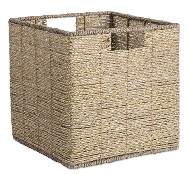 Square natural seagrass with cut handles