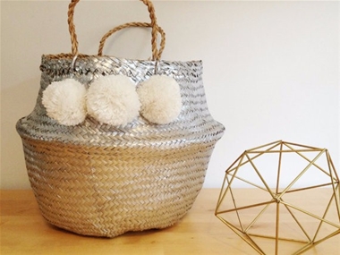  Round storage  belly seagrass basket in painted color