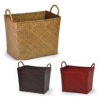Woven sea grass basket with handles