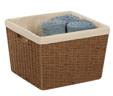 Square Seagrass Storage Basket, Brown