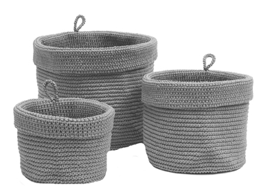 Crochet Storage Baskets, set of 3 pcs