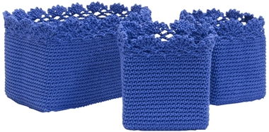 Vietnam handmade Crochet Storage Basket , 3 pcs set