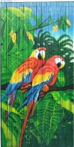 Handmade parrot bamboo beaded painted curtain