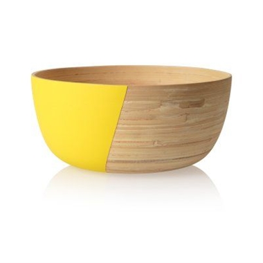 Coiled bamboo serving bowl 