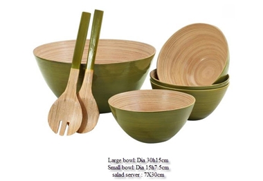 Coiled bamboo bowl