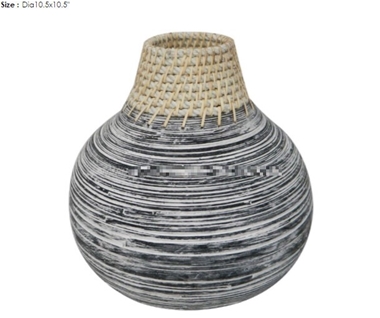 Vietnam coiled bamboo vase