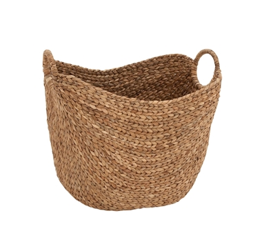 Natural Waterhyacinth storage basket with handles